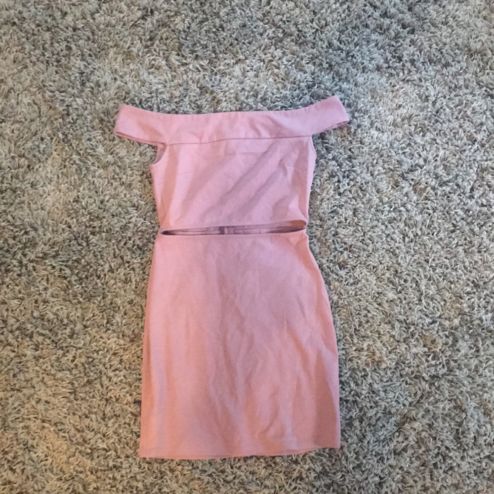 UO silence + noise mauve off-the-shoulder bodycon
